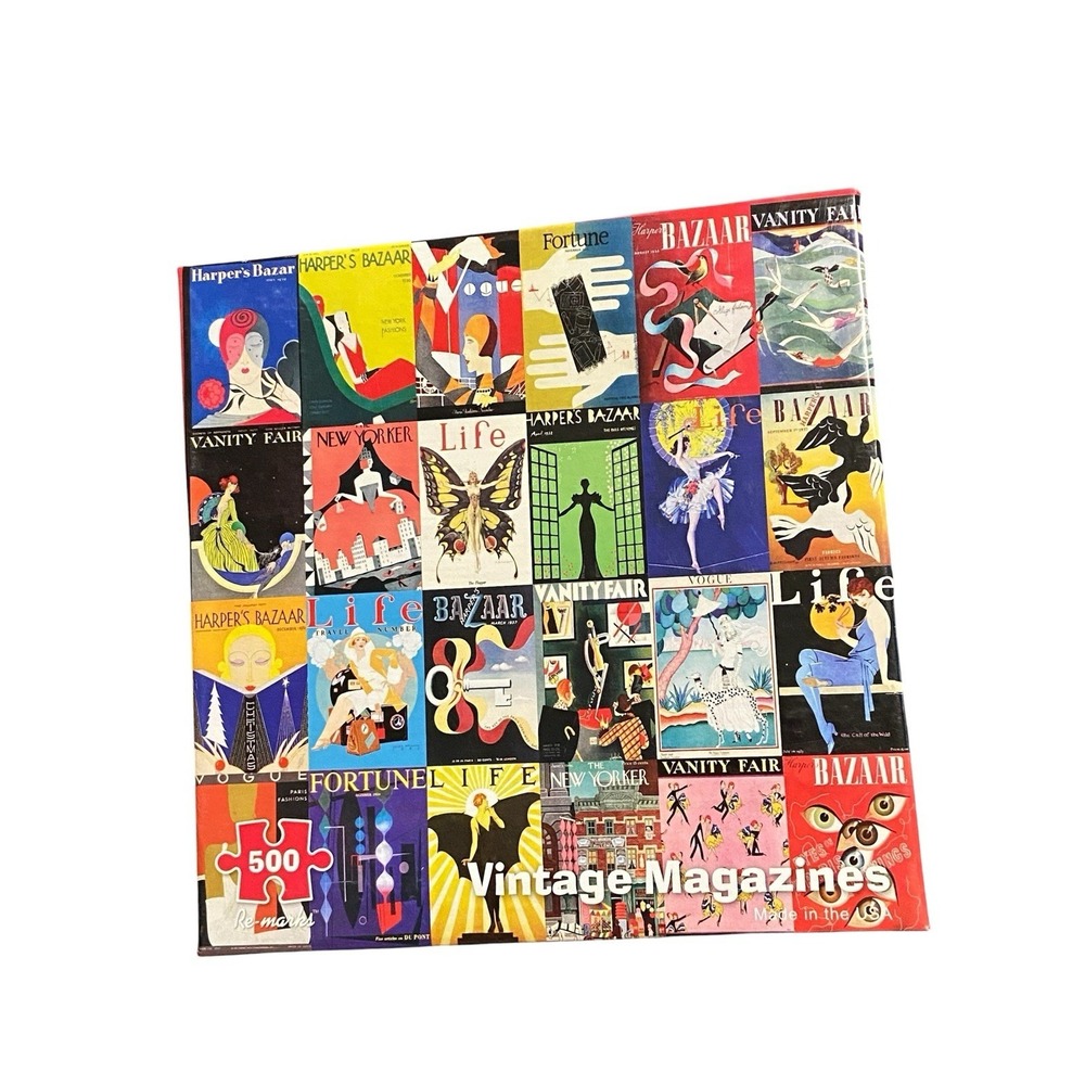 Re-marks Vintage Magazines 500 Piece Jigsaw Puzzle Complete Made in USA